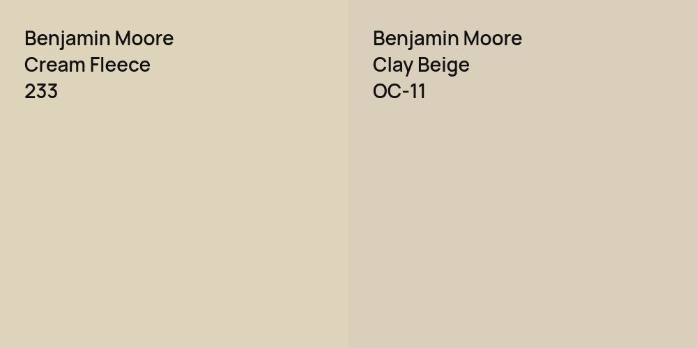 Benjamin Moore Cream Fleece vs. Benjamin Moore Clay Beige