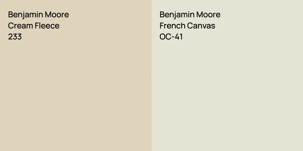 Benjamin Moore Cream Fleece vs. Benjamin Moore French Canvas