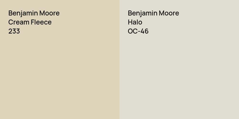 Benjamin Moore Cream Fleece vs. Benjamin Moore Halo