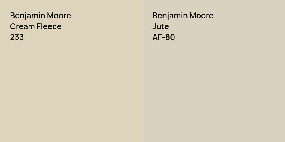 Benjamin Moore Cream Fleece vs. Benjamin Moore Jute