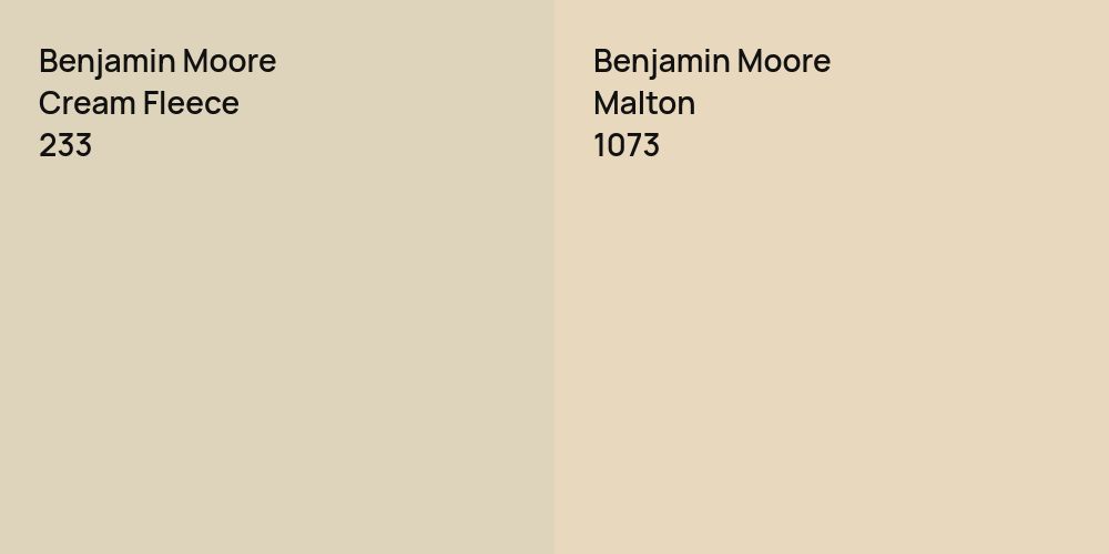 Benjamin Moore Cream Fleece vs. Benjamin Moore Malton