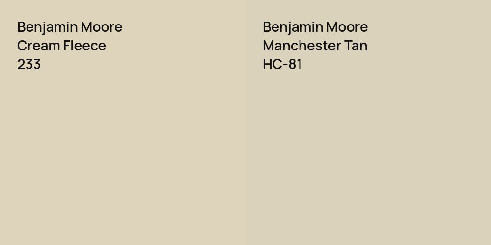 Benjamin Moore Cream Fleece vs. Benjamin Moore Manchester Tan