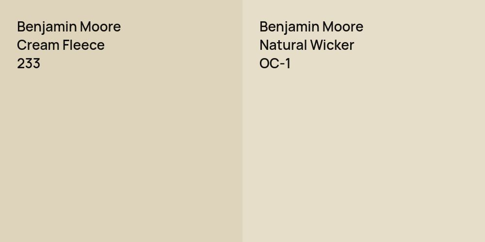 Benjamin Moore Cream Fleece vs. Benjamin Moore Natural Wicker