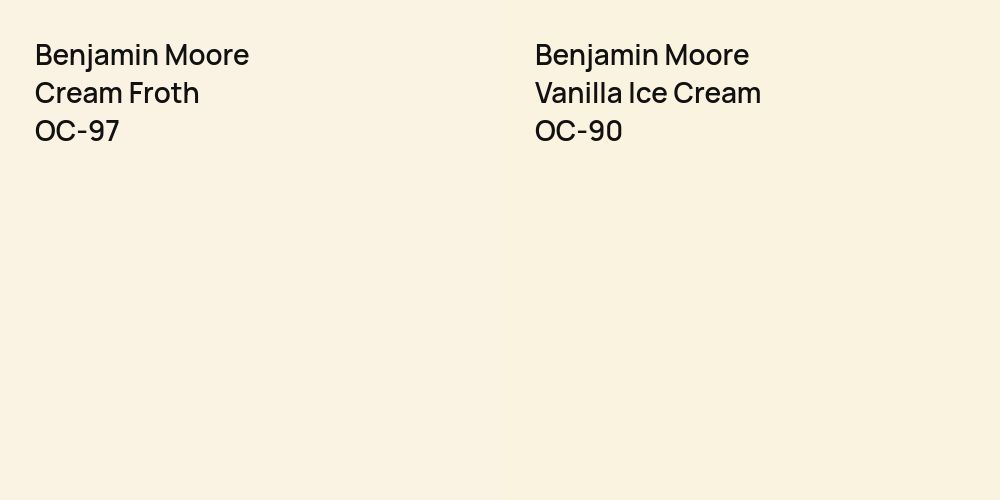 Benjamin Moore Cream Froth vs. Benjamin Moore Vanilla Ice Cream