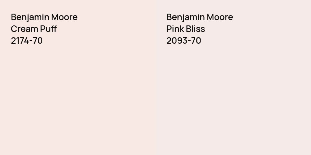 Benjamin Moore Cream Puff vs. Benjamin Moore Pink Bliss