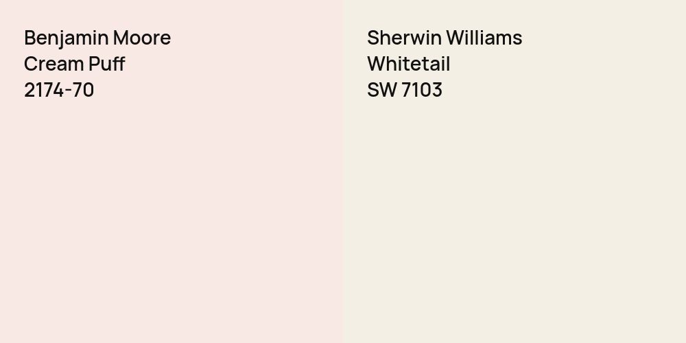 Benjamin Moore Cream Puff vs. Sherwin Williams Whitetail