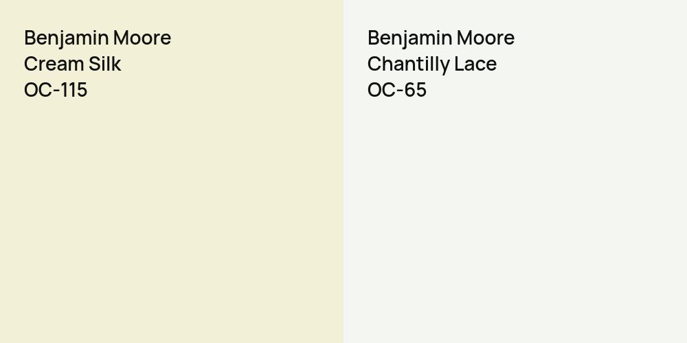 Benjamin Moore Cream Silk vs. Benjamin Moore Chantilly Lace