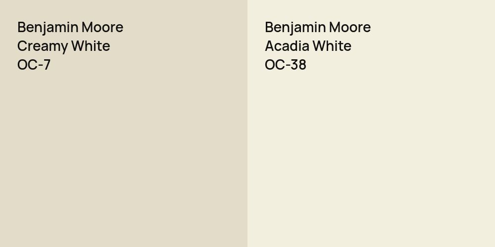 Benjamin Moore Creamy White vs. Benjamin Moore Acadia White