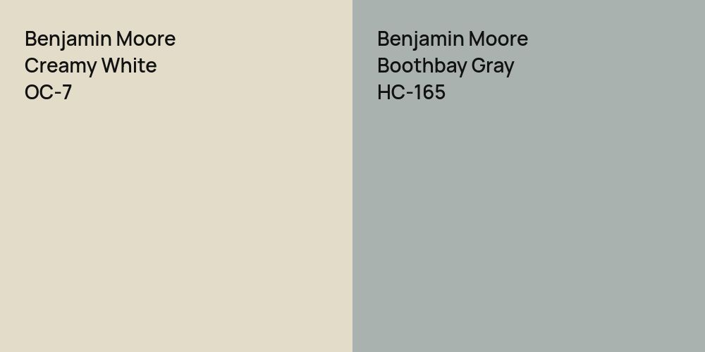 Benjamin Moore Creamy White vs. Benjamin Moore Boothbay Gray