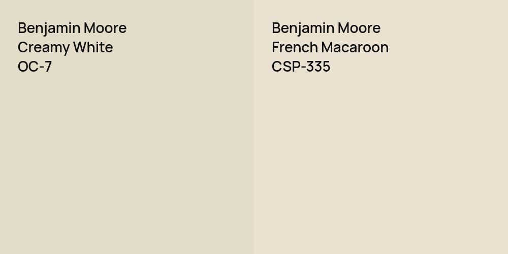 Benjamin Moore Creamy White vs. Benjamin Moore French Macaroon