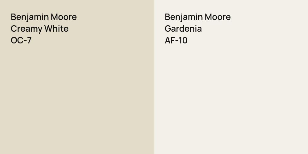 Benjamin Moore Creamy White vs. Benjamin Moore Gardenia