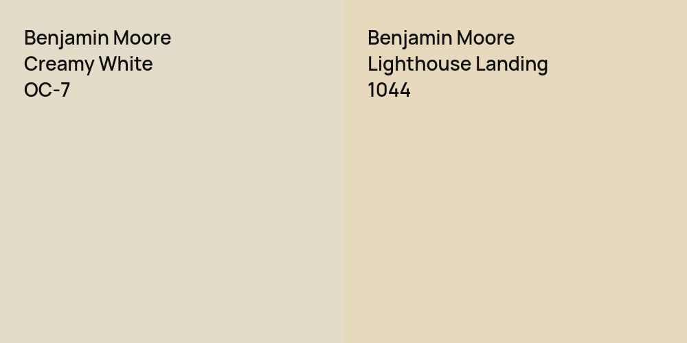 Benjamin Moore Creamy White vs. Benjamin Moore Lighthouse Landing