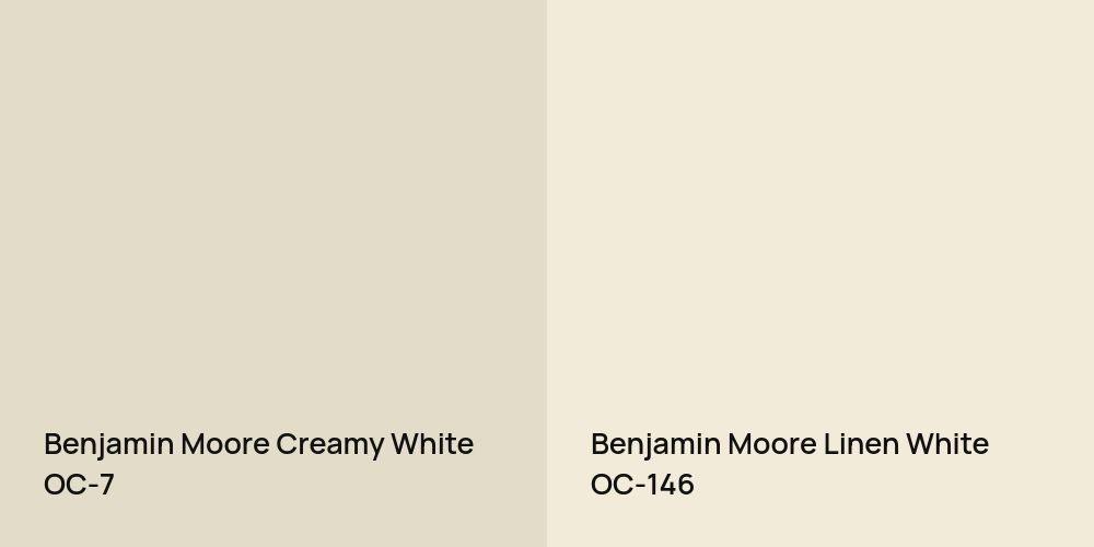 Benjamin Moore Creamy White vs. Benjamin Moore Linen White