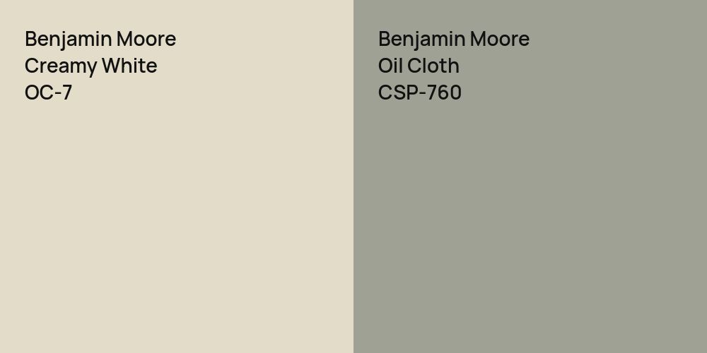 Benjamin Moore Creamy White vs. Benjamin Moore Oil Cloth