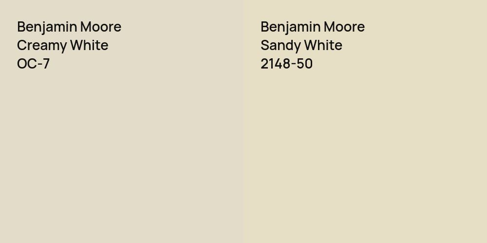 Benjamin Moore Creamy White vs. Benjamin Moore Sandy White