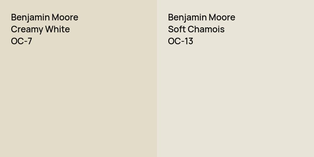 Benjamin Moore Creamy White vs. Benjamin Moore Soft Chamois