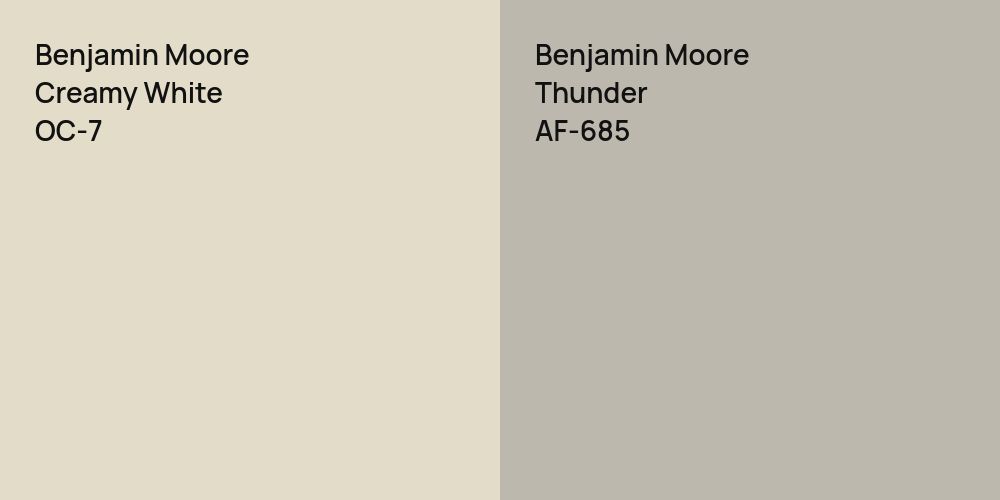 Benjamin Moore Creamy White vs. Benjamin Moore Thunder