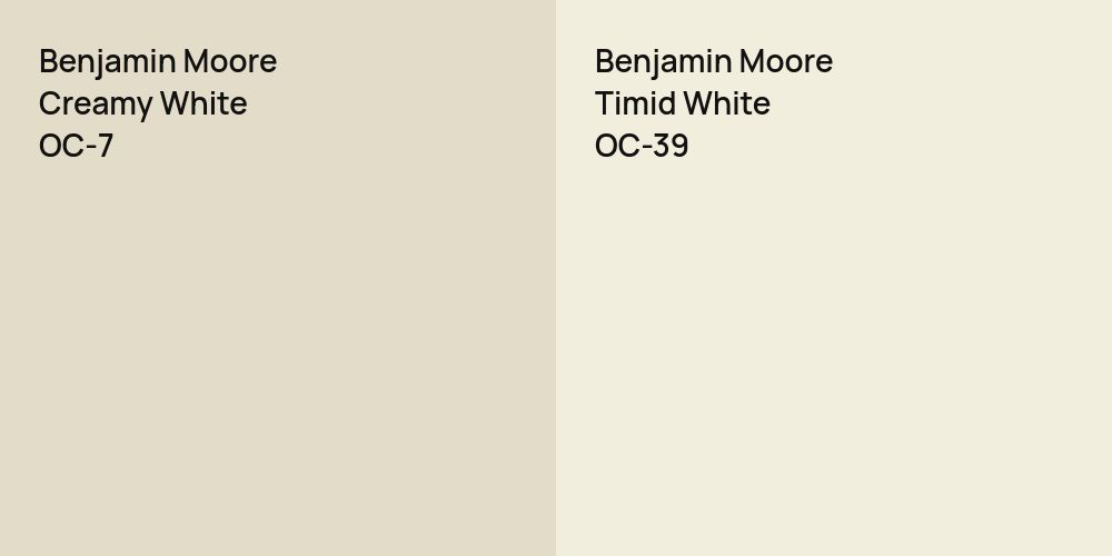 Benjamin Moore Creamy White vs. Benjamin Moore Timid White