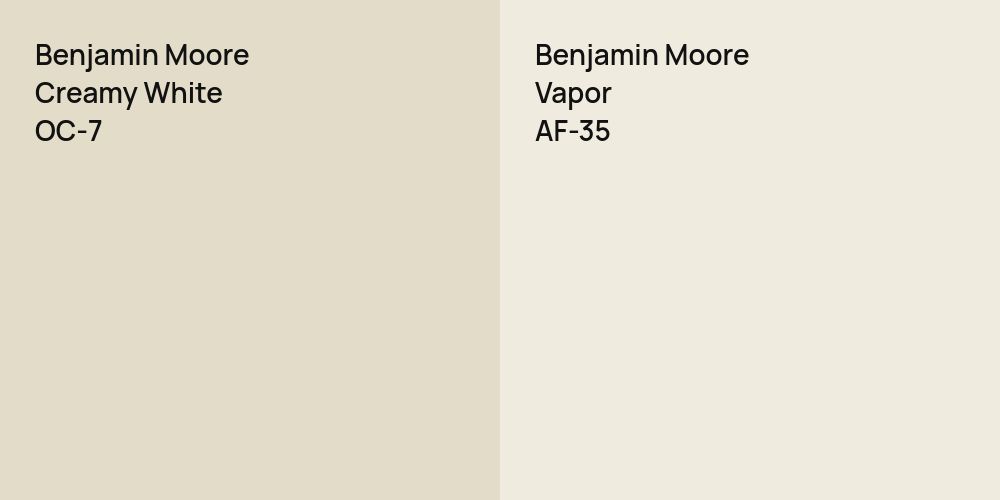 Benjamin Moore Creamy White vs. Benjamin Moore Vapor