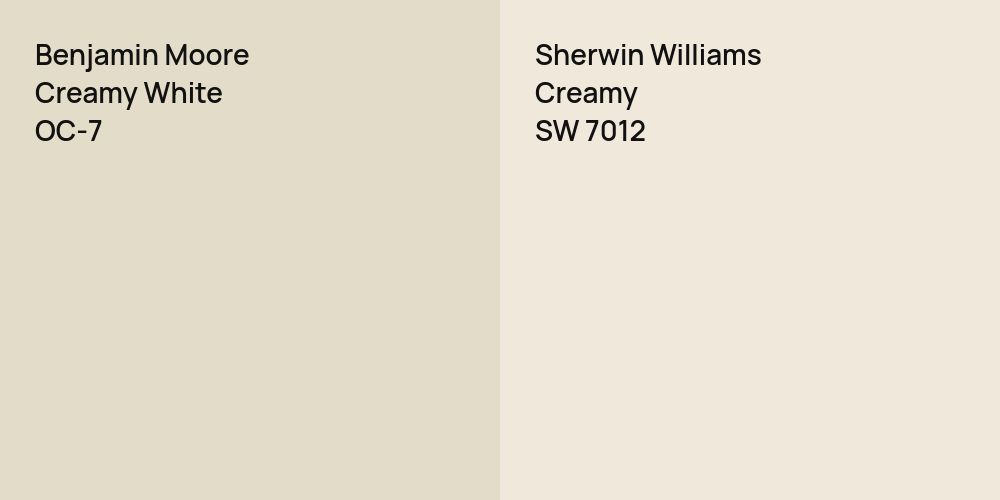 Benjamin Moore Creamy White vs. Sherwin Williams Creamy