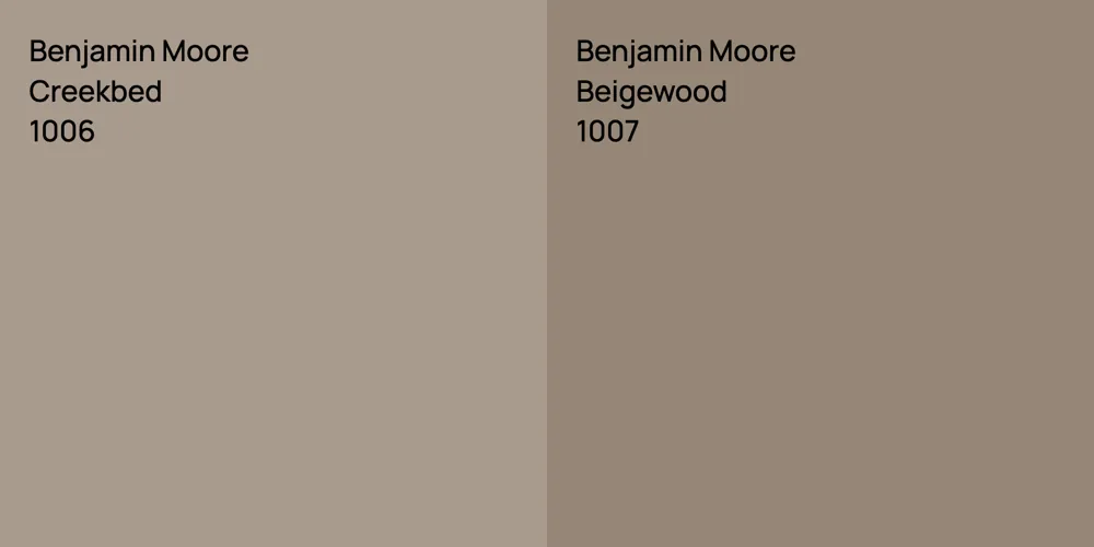 Benjamin Moore Creekbed vs. Benjamin Moore Beigewood