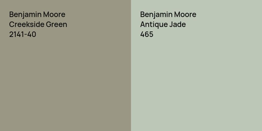 Benjamin Moore Creekside Green vs. Benjamin Moore Antique Jade