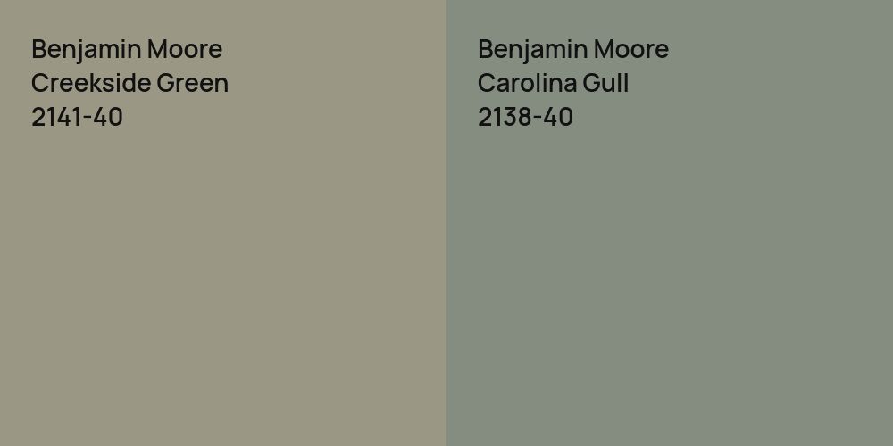 Benjamin Moore Creekside Green vs. Benjamin Moore Carolina Gull