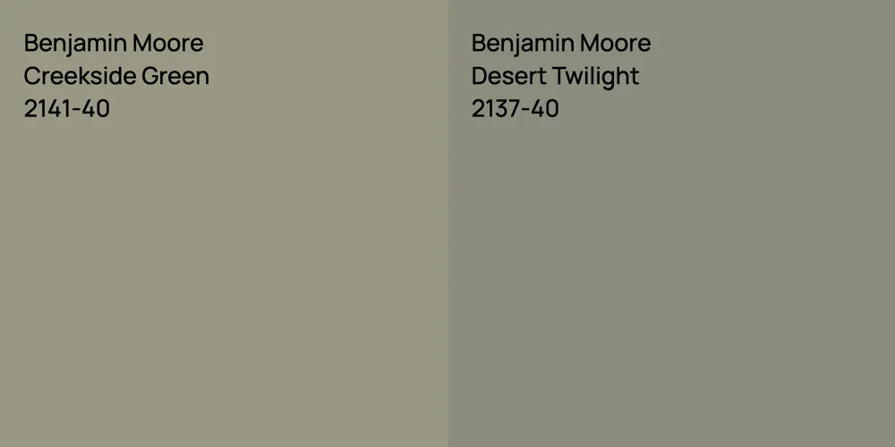 Benjamin Moore Creekside Green vs. Benjamin Moore Desert Twilight