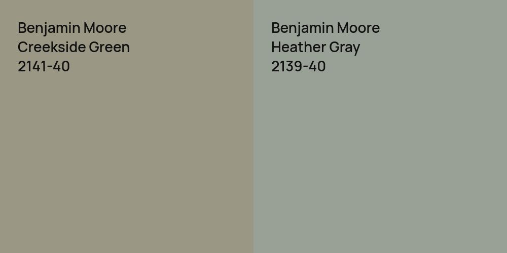 Benjamin Moore Creekside Green vs. Benjamin Moore Heather Gray