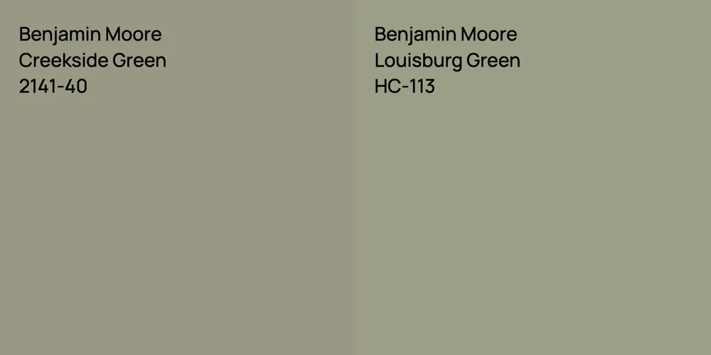 Benjamin Moore Creekside Green vs. Benjamin Moore Louisburg Green