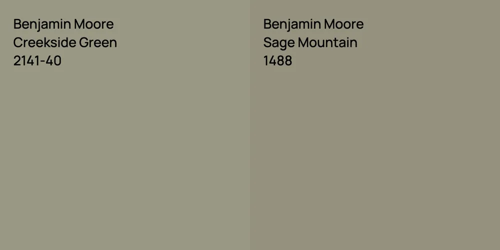 Benjamin Moore Creekside Green vs. Benjamin Moore Sage Mountain