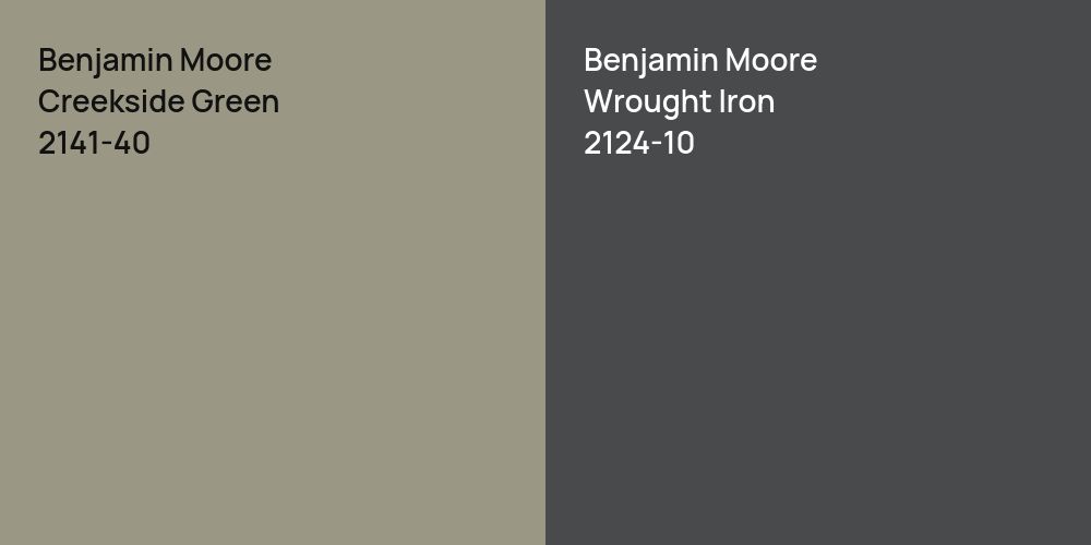 Benjamin Moore Creekside Green vs. Benjamin Moore Wrought Iron