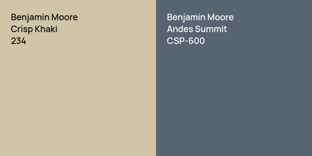 Benjamin Moore Crisp Khaki vs. Benjamin Moore Andes Summit