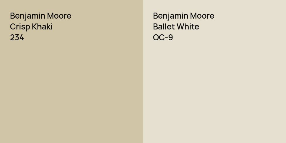 Benjamin Moore Crisp Khaki vs. Benjamin Moore Ballet White