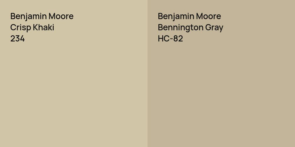 Benjamin Moore Crisp Khaki vs. Benjamin Moore Bennington Gray