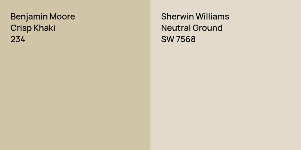 Benjamin Moore Crisp Khaki vs. Sherwin Williams Neutral Ground