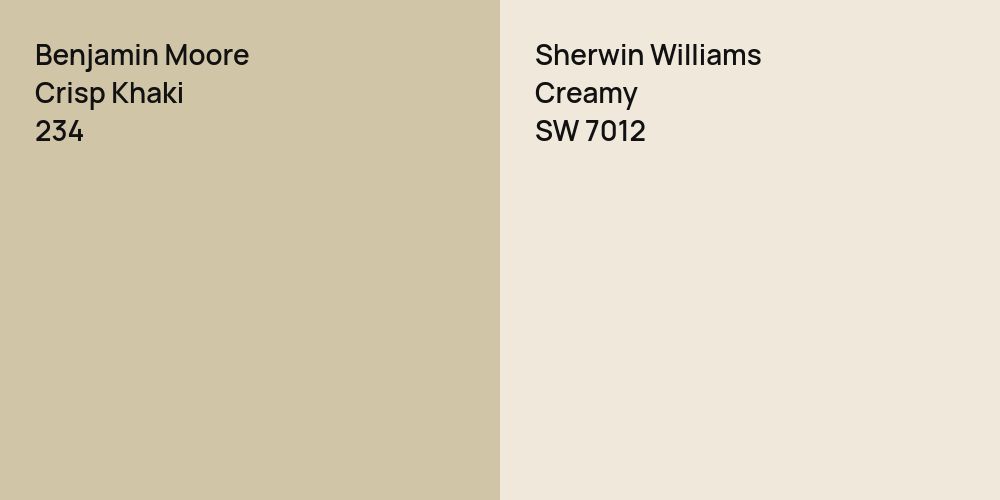 Benjamin Moore Crisp Khaki vs. Sherwin Williams Creamy