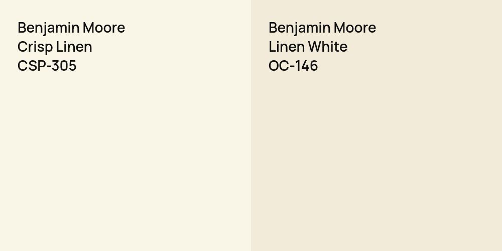 Benjamin Moore Crisp Linen vs. Benjamin Moore Linen White