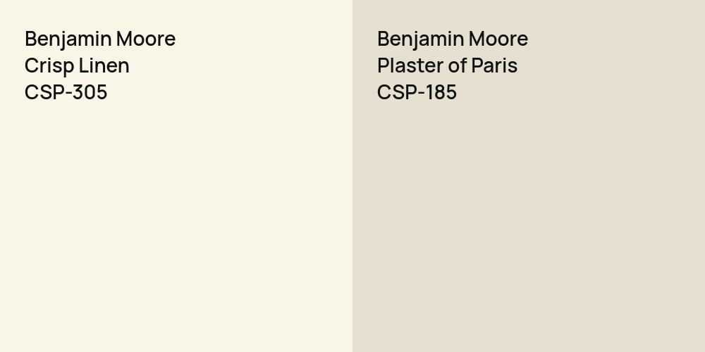 Benjamin Moore Crisp Linen vs. Benjamin Moore Plaster of Paris