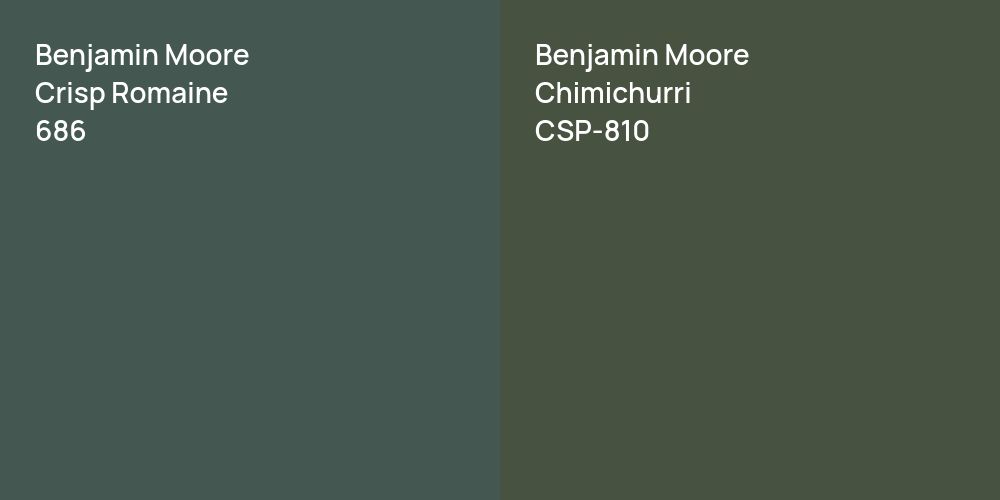 Benjamin Moore Crisp Romaine vs. Benjamin Moore Chimichurri