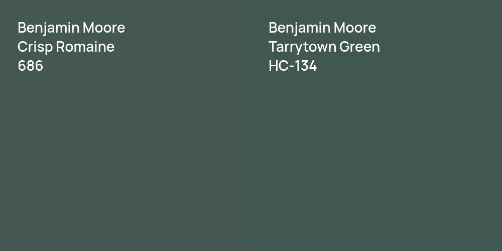 Benjamin Moore Crisp Romaine vs. Benjamin Moore Tarrytown Green