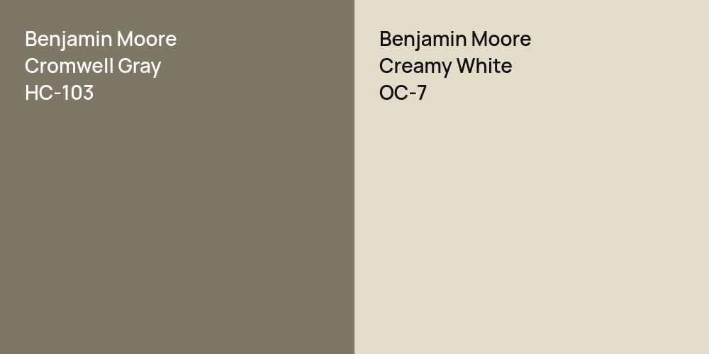 Benjamin Moore Cromwell Gray vs. Benjamin Moore Creamy White