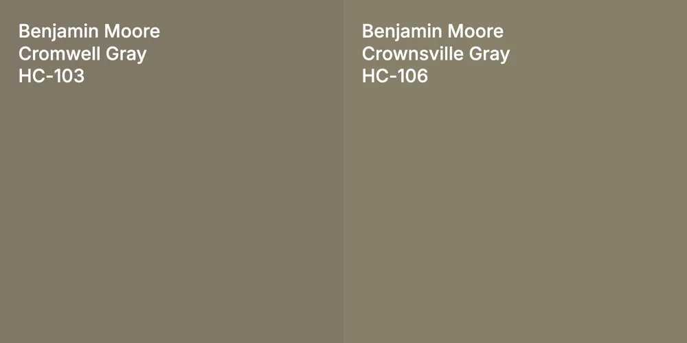 Benjamin Moore Cromwell Gray vs. Benjamin Moore Crownsville Gray