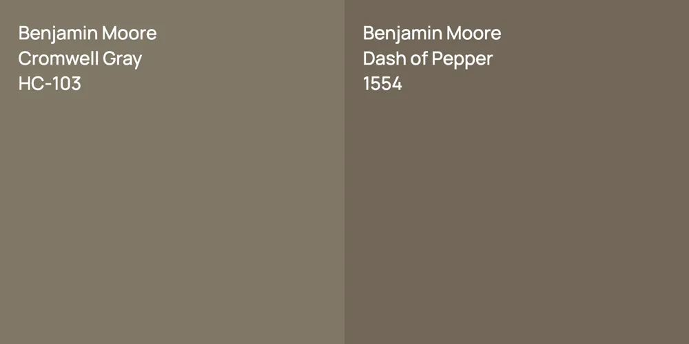 Benjamin Moore Cromwell Gray vs. Benjamin Moore Dash of Pepper