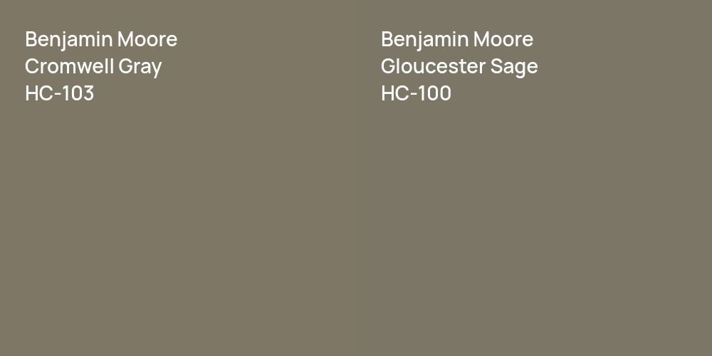 Benjamin Moore Cromwell Gray vs. Benjamin Moore Gloucester Sage