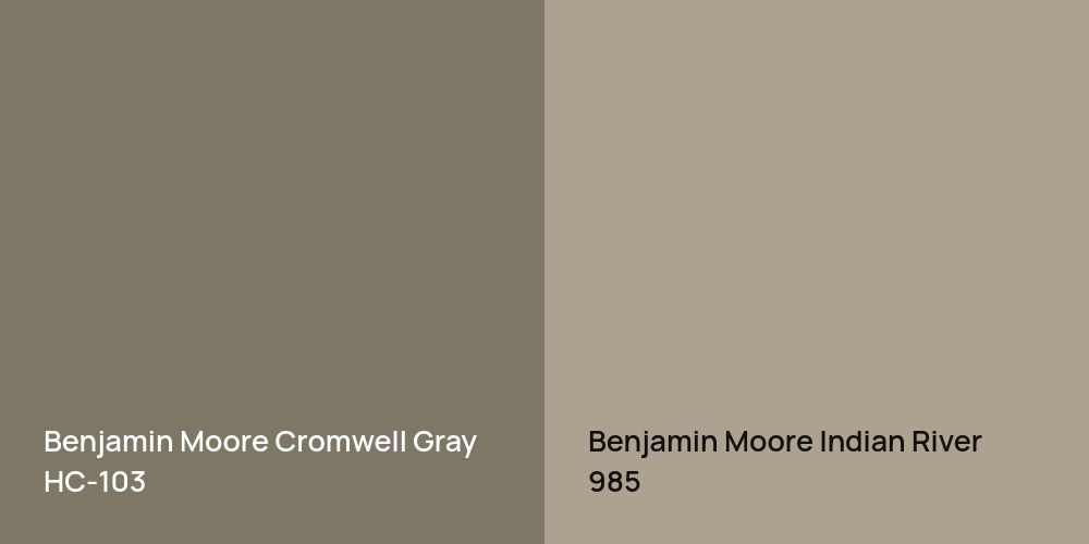 Benjamin Moore Cromwell Gray vs. Benjamin Moore Indian River