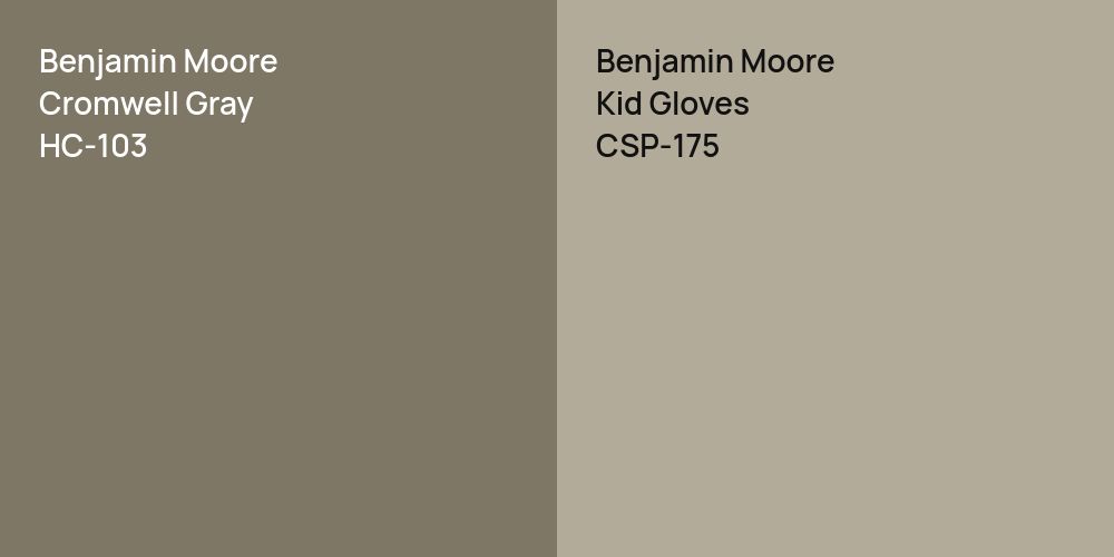 Benjamin Moore Cromwell Gray vs. Benjamin Moore Kid Gloves