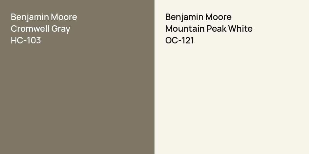 Benjamin Moore Cromwell Gray vs. Benjamin Moore Mountain Peak White