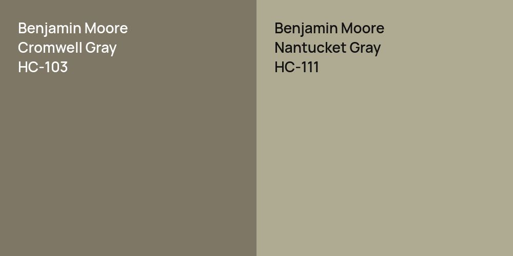 Benjamin Moore Cromwell Gray vs. Benjamin Moore Nantucket Gray