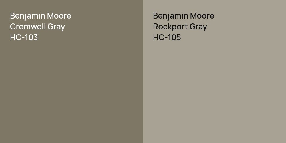 Benjamin Moore Cromwell Gray vs. Benjamin Moore Rockport Gray